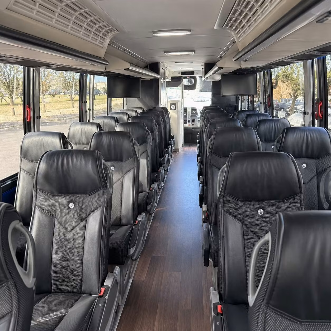 56 passenger charter bus inside