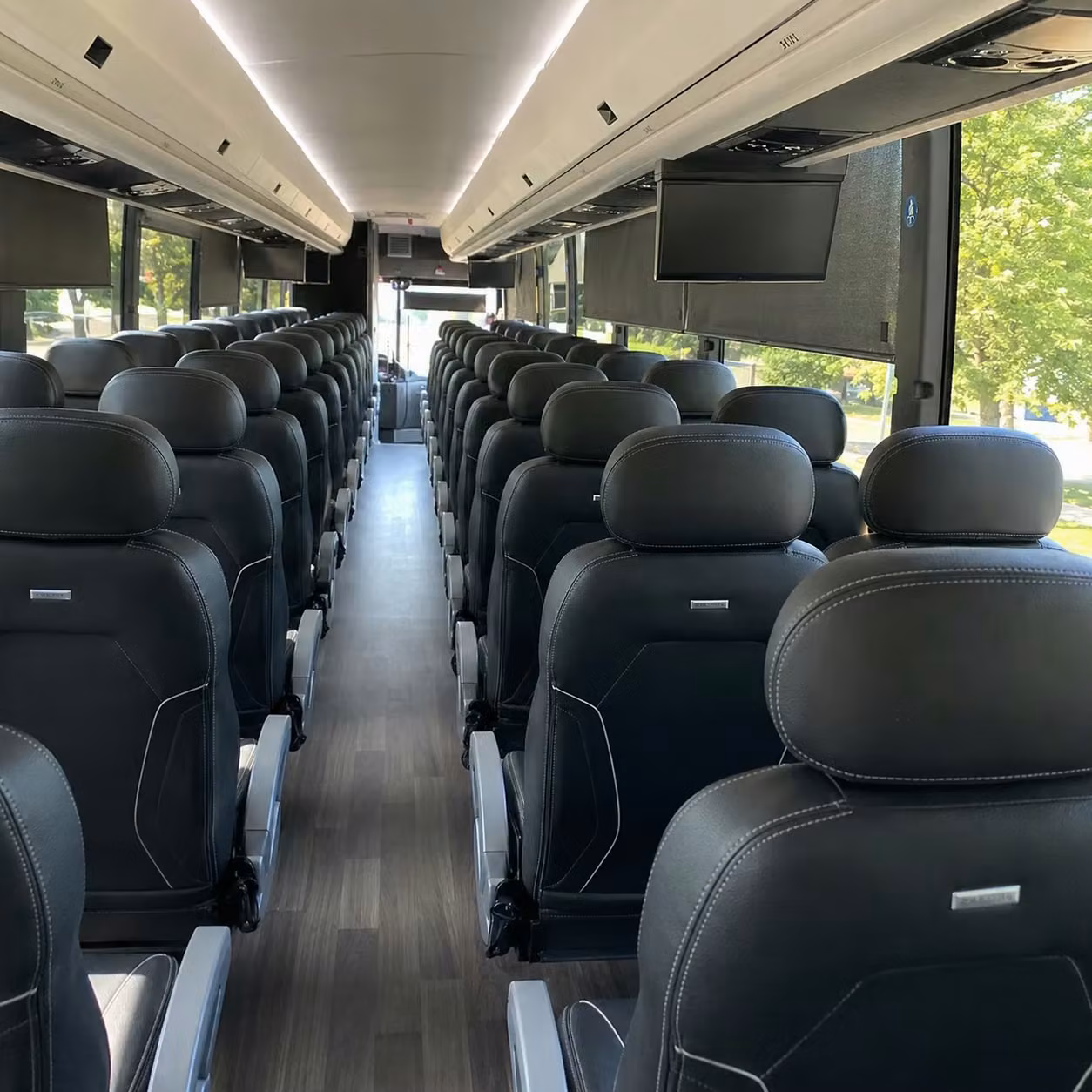 clinton charter bus interior